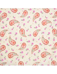 Tissu double gaze imprimé - Bandana écru 2