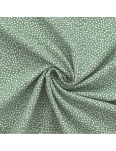 Tissu popeline de coton - Tassi romarin et blanc