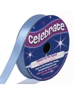 Satinband Celebrate blau - 9 mm x 6 Meter