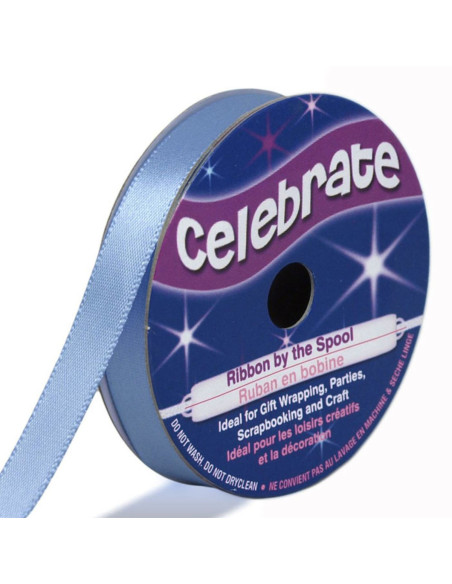 Satinband Celebrate blau - 9 mm x 6 Meter