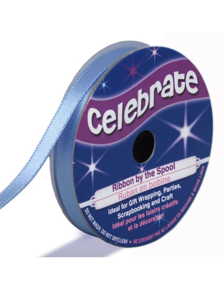 Satinband Celebrate blau - 6 mm x 6 Meter