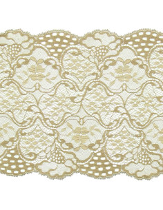 Elastische Spitze in großer Breite - Beige