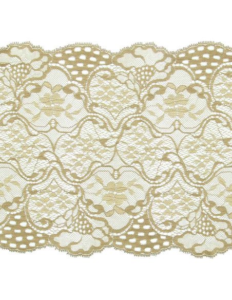 Elastische Spitze in großer Breite - Beige