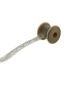 Zwischenborte aus Baumwollspitze - Dunkelbeige