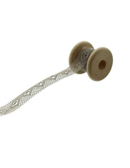 Zwischenborte aus Baumwollspitze - Dunkelbeige