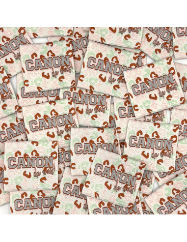 Lot de 5 étiquettes tissées à coudre Canon de ouf !