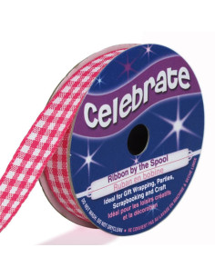 Vichy-Band Celebrate fuchsia -15 mm x 4 Meter