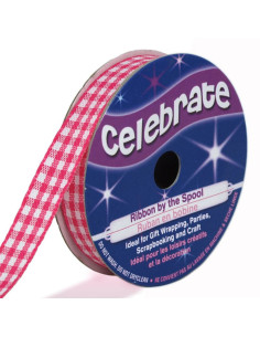 Vichy-Karo-Band Celebrate fuchsia - 9 mm x 5 Meter