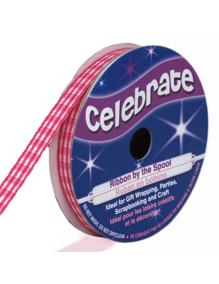 Vichy-Band Celebrate fuchsia - 6 mm x 5 Meter