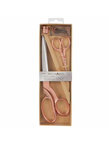Näh- und Stickscheren-Set, Fingerhut und Stecknadeln - Roségold