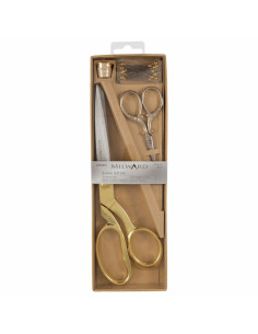 Näh- und Stickscheren-Set, Fingerhut und Nadeln - Gold