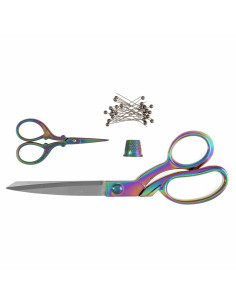 Näh- und Stickscheren-Set, Fingerhut und Nadeln - Regenbogen 2