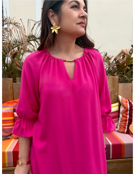 Tissu crêpe de viscose Fuchsia - My Dress Made
