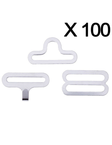 Set mit 100 Fliegenklammern - Silber