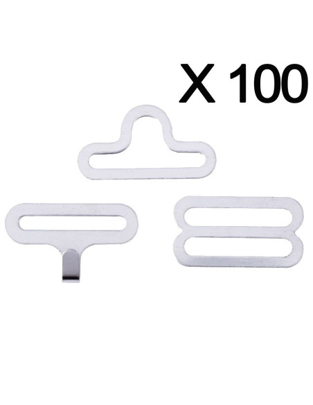 Set mit 100 Fliegenklammern - Silber