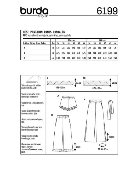 Hosenmuster - Burda 6199