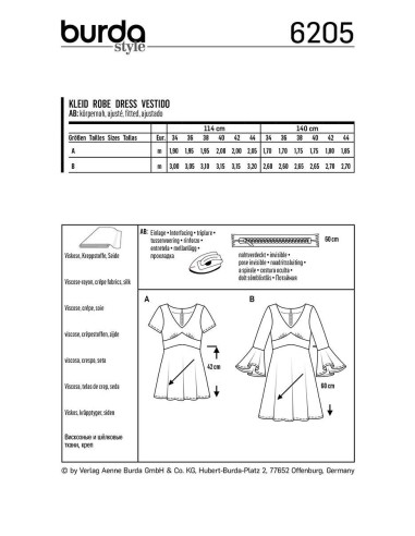 Kleid Schnittmuster - Burda 6205