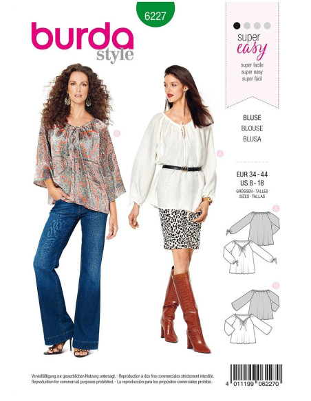 Blusenschnittmuster - Burda 6227