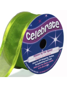 Organza-Band Celebrate apfelgrün - 25 mm x 4 m