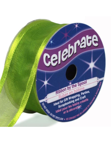 Organza-Band Celebrate apfelgrün - 25 mm x 4 m