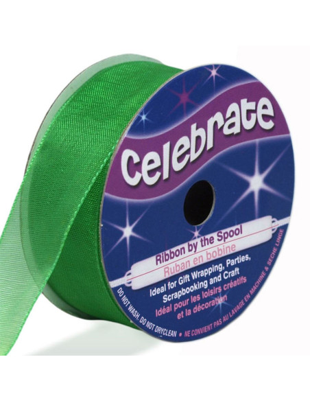 Organza-Band Celebrate dunkelgrün - 20 mm x 5 m