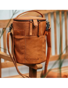 Ledertasche für Strickzubehör Muud Saturn XL - Whisky
