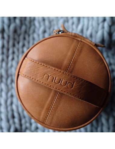 Ledertasche für Strickzubehör Muud Saturn XL - Whisky