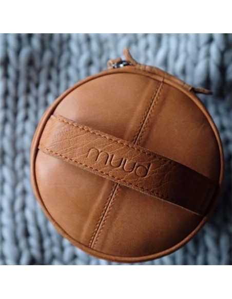 Ledertasche für Strickzubehör Muud Saturn XL - Whisky