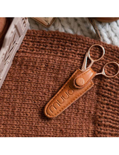 Leder-Schutzhülle für Stickschere Muud Espoo - Whisky
