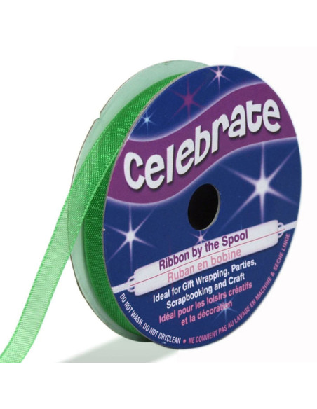 Organza-Band Celebrate dunkelgrün - 6 mm x 8 m