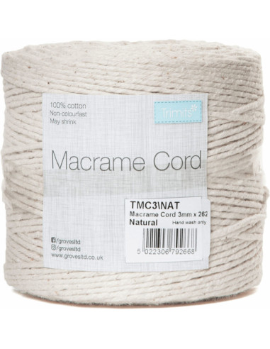 Makramee-Baumwollkordel 3 mm natur