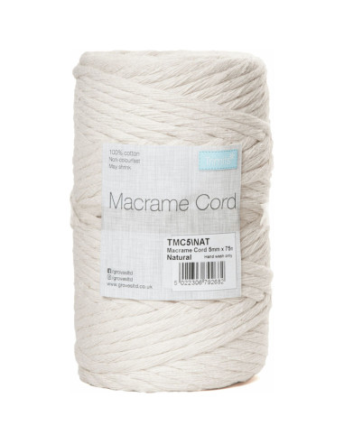 Makramee-Baumwollkordel 5 mm natur