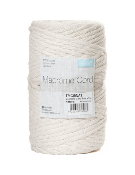 Makramee-Baumwollkordel 5 mm natur