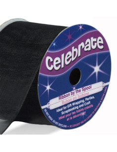 Organza-Band Celebrate schwarz - 32 mm x 5 m