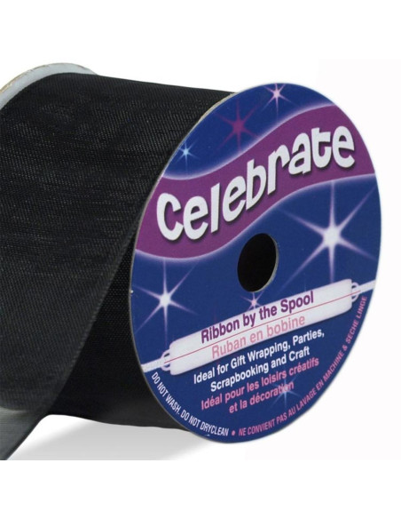 Organza-Band Celebrate schwarz - 32 mm x 5 m