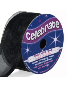 Organza-Band Celebrate schwarz - 25 mm x 4 m
