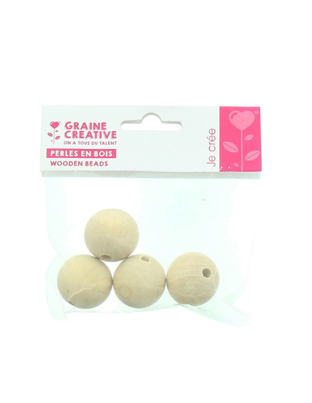 Natürliche Holzperlen für Makramee 30 mm