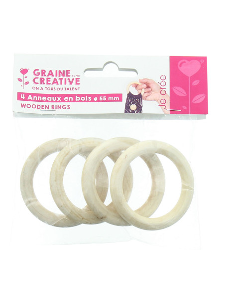 Natürliche Holzringe für Makramee 55 mm