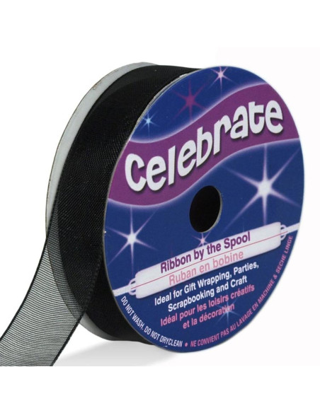 Organza-Band Celebrate schwarz - 12 mm x 6 m