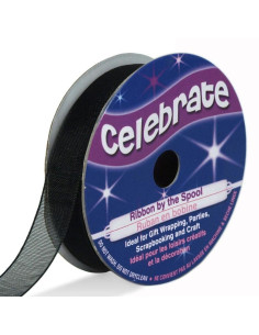 Organza-Band Celebrate schwarz - 9 mm x 8 m