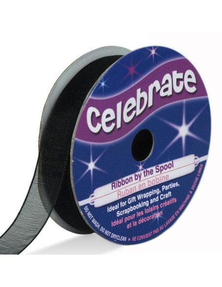 Organza-Band Celebrate schwarz - 9 mm x 8 m