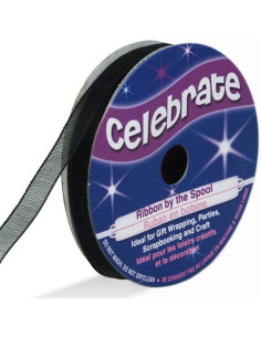 Organza-Band Celebrate schwarz - 6 mm x 8 m