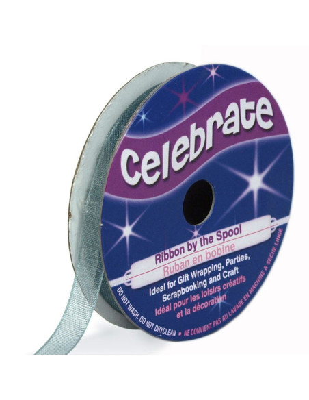 Organza-Band Celebrate grau - 6 mm x 8 m
