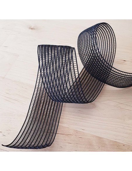 Elastisches Kräuselband für Smokarbeiten - Schwarz