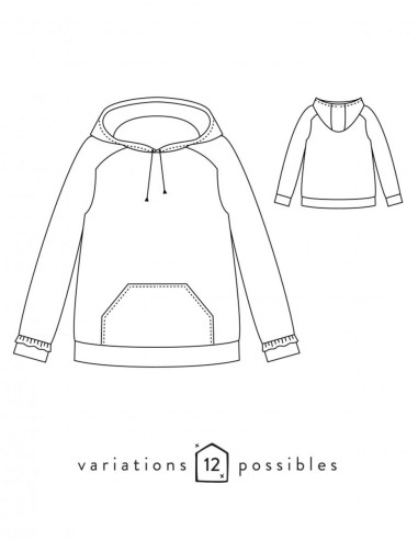 Sweatshirt-Schnittmuster Icone - Atelier Scämmit