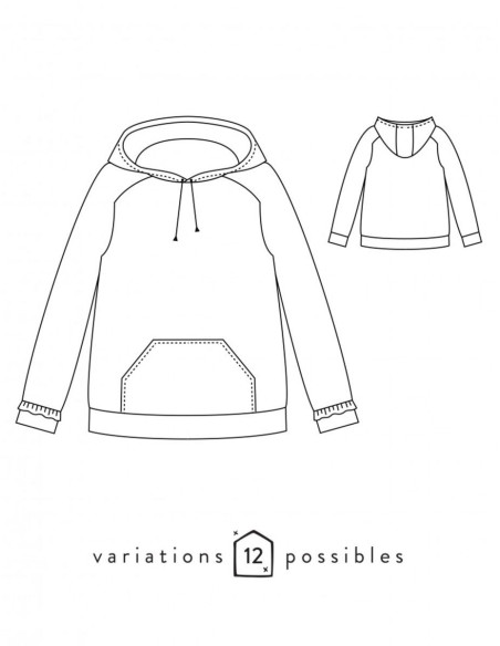 Sweatshirt-Schnittmuster Icone - Atelier Scämmit