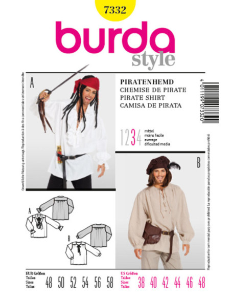 Piratenshirt-Schnittmuster - Burda 7332