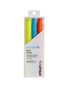 Gelbe, blaue und orange Infusible Ink Stifte Cricut Joy