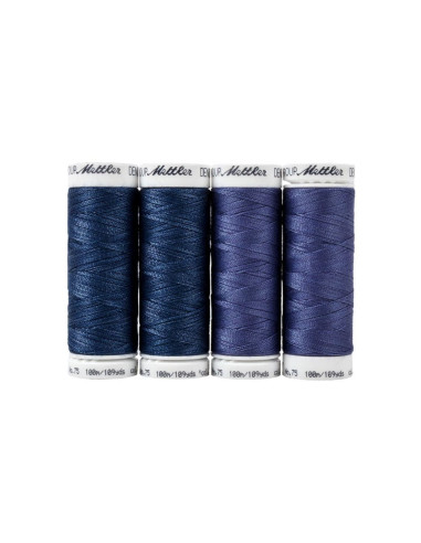 Set mit 4 Nähfäden Denim Mettler