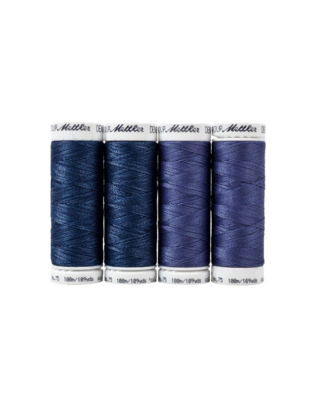 Set mit 4 Nähfäden Denim Mettler